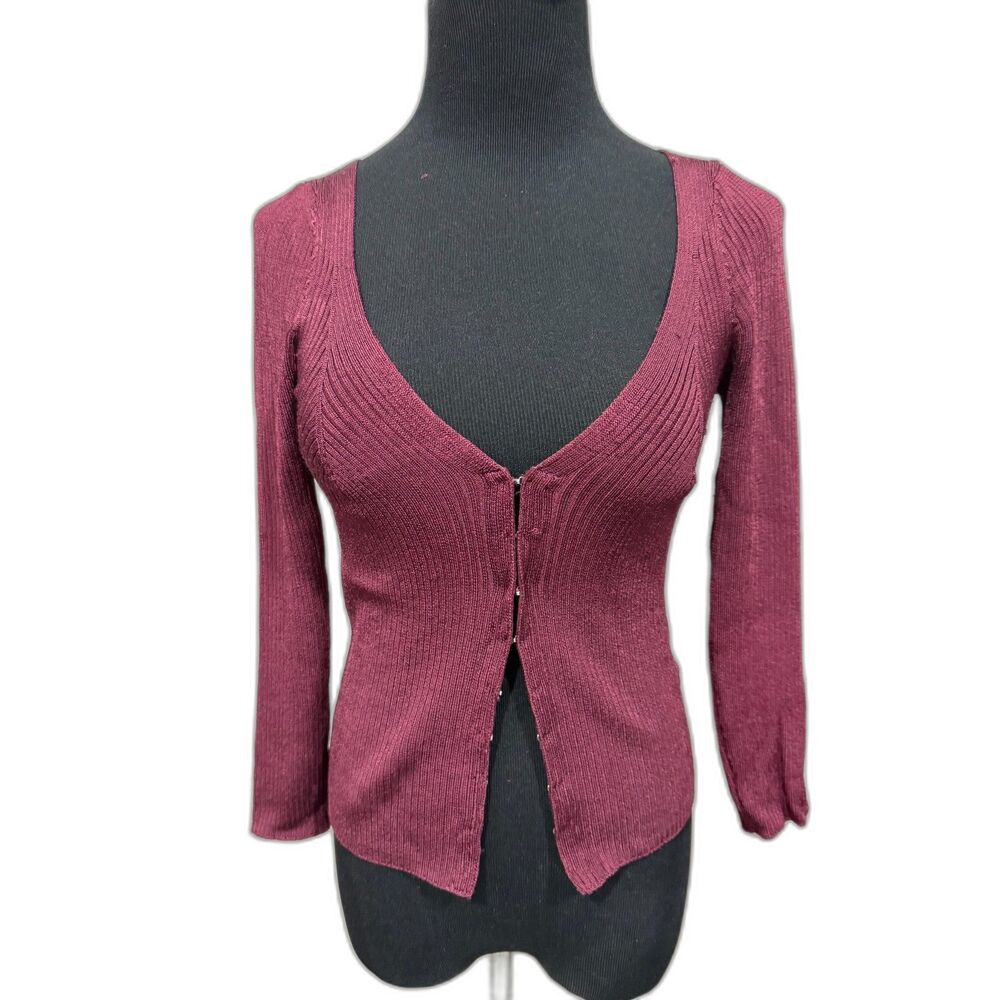 Intimately at Free PeopleDeep Burgundy Ribbed Long-Sleeve Cardigan